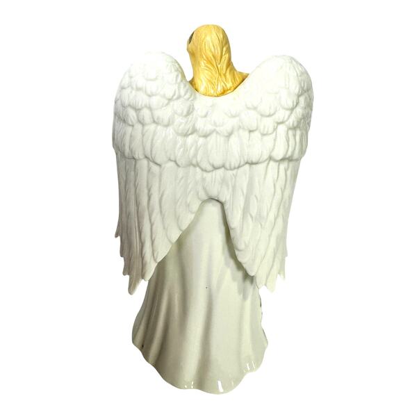 Dillard's Trimmings Vintage 10" Ceramic Musical Christmas Angel Ivory Gold-NEW! - Picture 2 of 7